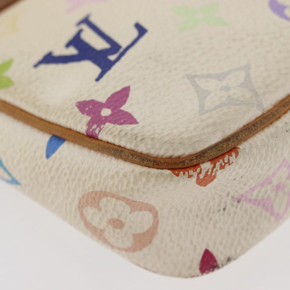 LOUIS VUITTON Monogram Multicolor Pochette Pouch White M92649 LV Auth 166270