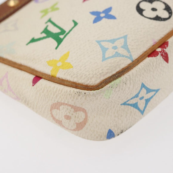 LOUIS VUITTON Monogram Multicolor Pochette Pouch White M92649 LV Auth 166270