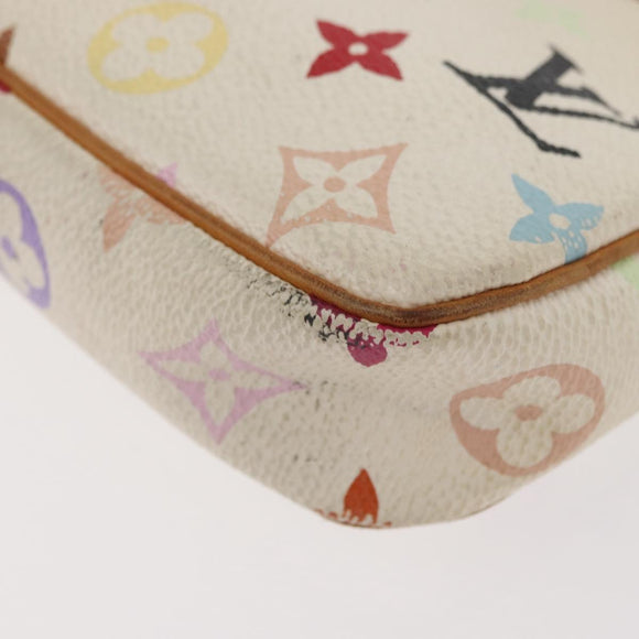LOUIS VUITTON Monogram Multicolor Pochette Pouch White M92649 LV Auth 166270