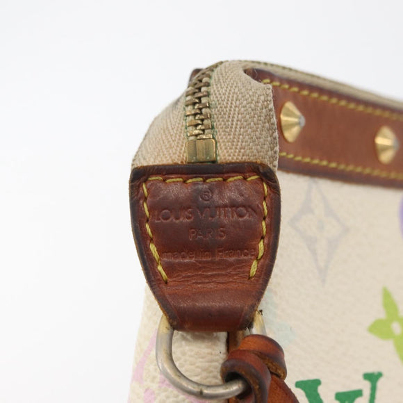LOUIS VUITTON Monogram Multicolor Pochette Pouch White M92649 LV Auth 166270