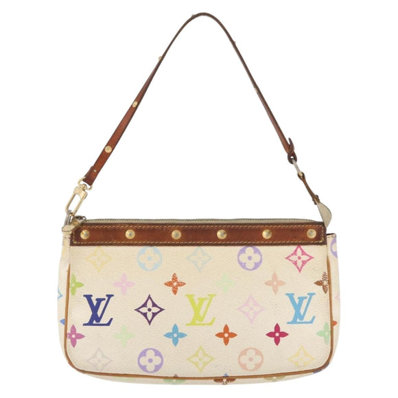 LOUIS VUITTON Monogram Multicolor Pochette Pouch White M92649 LV Auth 166270