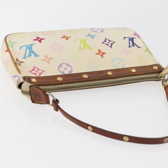 LOUIS VUITTON Monogram Multicolor Pochette Pouch White M92649 LV Auth 166270
