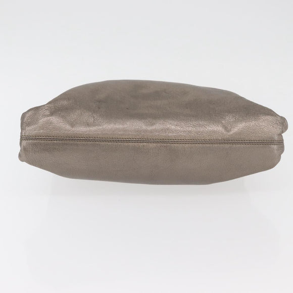 Salvatore Ferragamo Clutch Bag Leather Gold Auth 166271A