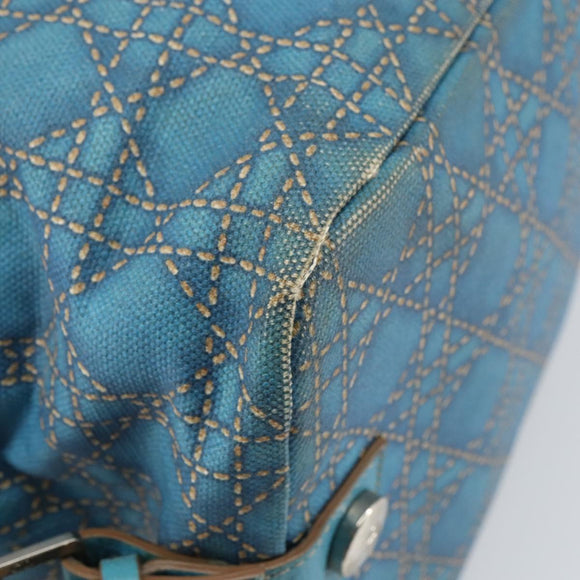 Christian Dior Panarea Boston Bag beschichtete Canvas Blau Silber Original 166280