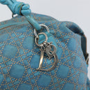 Christian Dior Panarea Boston Bag beschichtete Canvas Blau Silber Original 166280-17