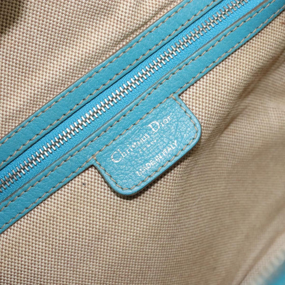 Christian Dior Panarea Boston Bag beschichtete Canvas Blau Silber Original 166280