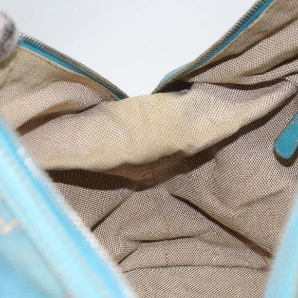 Christian Dior Panarea Boston Bag beschichtete Canvas Blau Silber Original 166280