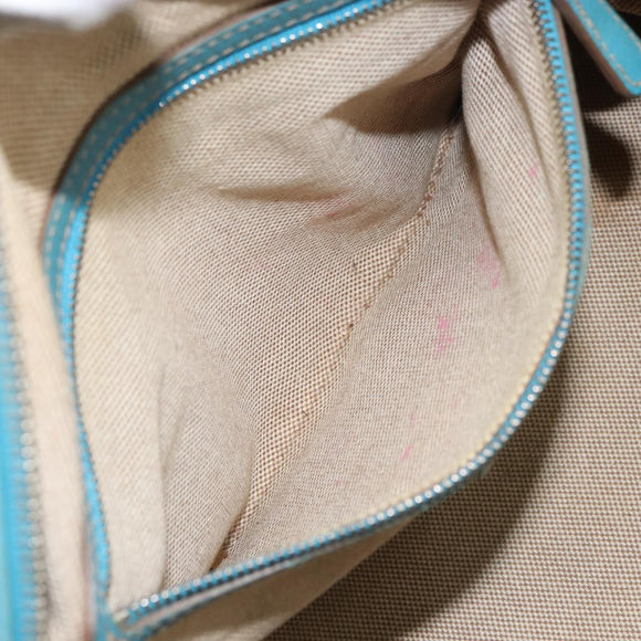 Christian Dior Panarea Boston Bag beschichtete Canvas Blau Silber Original 166280