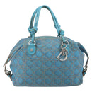Christian Dior Panarea Boston Bag beschichtete Canvas Blau Silber Original 166280-13