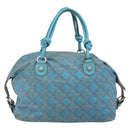 Christian Dior Panarea Boston Bag beschichtete Canvas Blau Silber Original 166280-2