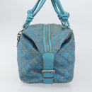 Christian Dior Panarea Boston Bag beschichtete Canvas Blau Silber Original 166280-3