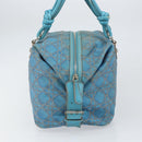 Christian Dior Panarea Boston Bag beschichtete Canvas Blau Silber Original 166280-4