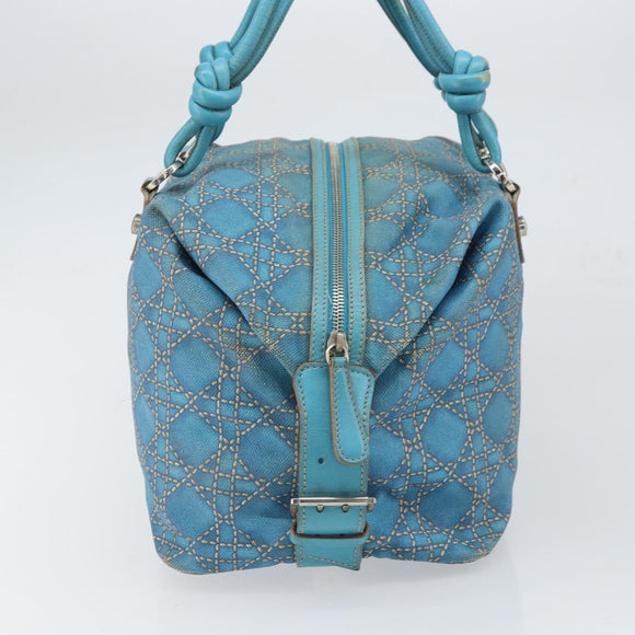 Christian Dior Panarea Boston Bag beschichtete Canvas Blau Silber Original 166280