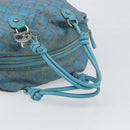 Christian Dior Panarea Boston Bag beschichtete Canvas Blau Silber Original 166280-7