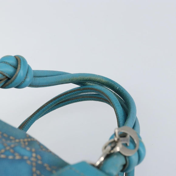 Christian Dior Panarea Boston Bag beschichtete Canvas Blau Silber Original 166280