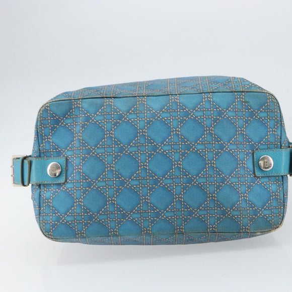 Christian Dior Panarea Boston Bag beschichtete Canvas Blau Silber Original 166280