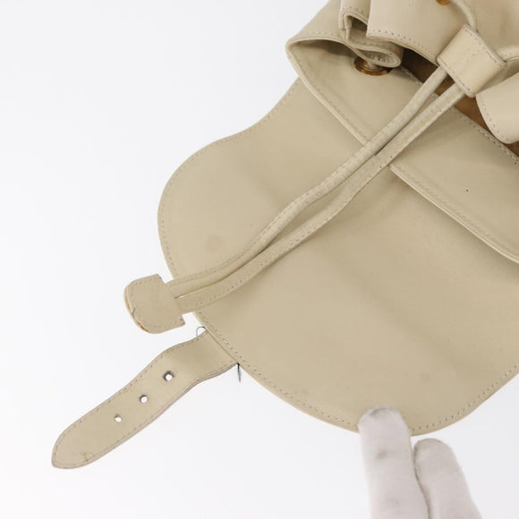 GUCCI Bamboo Backpack Leather Ivory Gold 003 2058 0016 Auth 166281