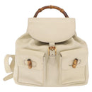 GUCCI Bamboo Backpack Leather Ivory Gold 003 2058 0016 Auth 166281-13