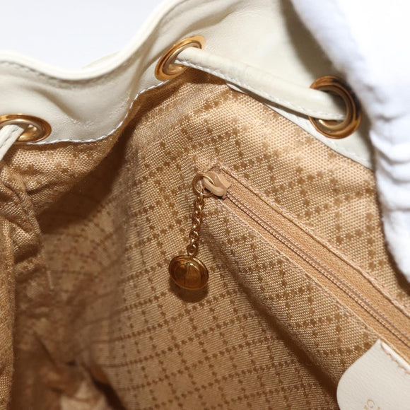 GUCCI Bamboo Backpack Leather Ivory Gold 003 2058 0016 Auth 166281