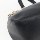 PRADA Chain Shoulder Bag Leather Black Gold Auth 166283-15
