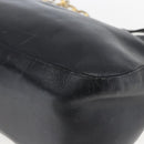 PRADA Chain Shoulder Bag Leather Black Gold Auth 166283-16