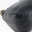 PRADA Chain Shoulder Bag Leather Black Gold Auth 166283-17