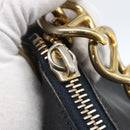 PRADA Chain Shoulder Bag Leather Black Gold Auth 166283-10