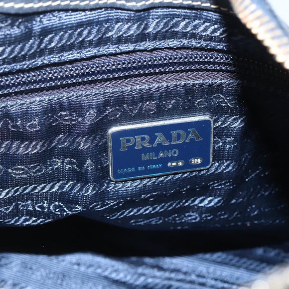 PRADA Chain Shoulder Bag Leather Black Gold Auth 166283