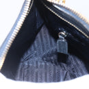 PRADA Chain Shoulder Bag Leather Black Gold Auth 166283-22