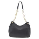 PRADA Chain Shoulder Bag Leather Black Gold Auth 166283-13
