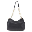 PRADA Chain Shoulder Bag Leather Black Gold Auth 166283-2
