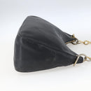 PRADA Chain Shoulder Bag Leather Black Gold Auth 166283-4