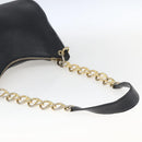 PRADA Chain Shoulder Bag Leather Black Gold Auth 166283-7