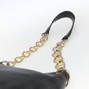 PRADA Chain Shoulder Bag Leather Black Gold Auth 166283-14
