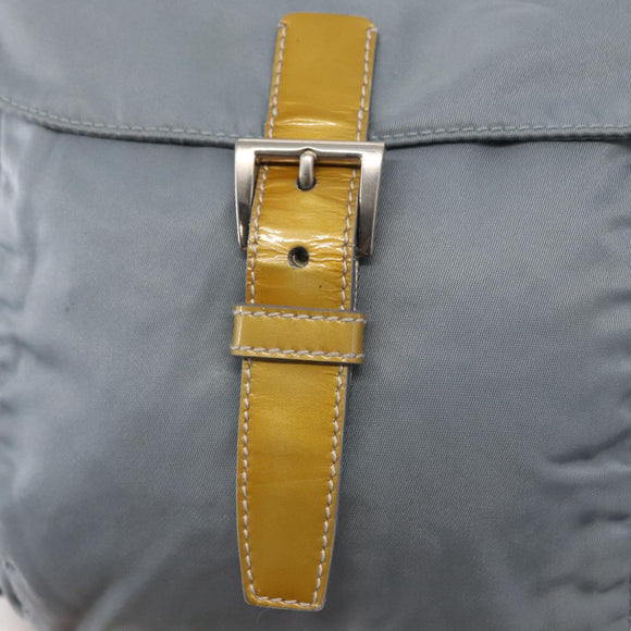 PRADA Shoulder Bag Nylon Light Blue Silver Auth 166289