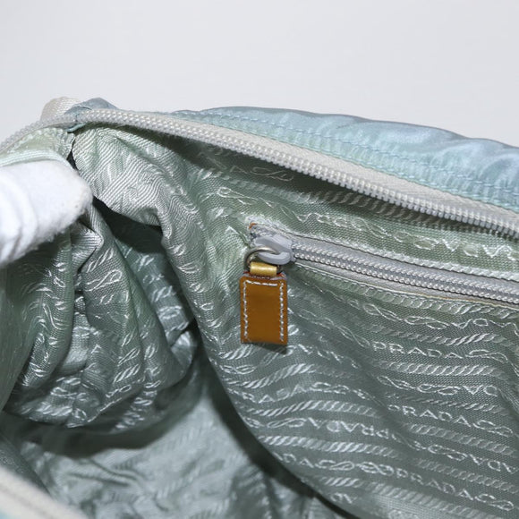 PRADA Shoulder Bag Nylon Light Blue Silver Auth 166289