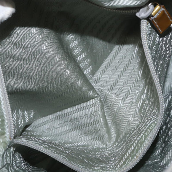 PRADA Shoulder Bag Nylon Light Blue Silver Auth 166289