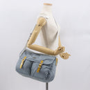PRADA Shoulder Bag Nylon Light Blue Silver Auth 166289-26