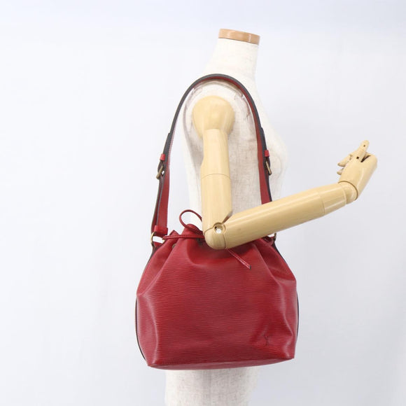 LOUIS VUITTON Epi Petit Noe Shoulder Bag Red M44107 LV Auth 166292