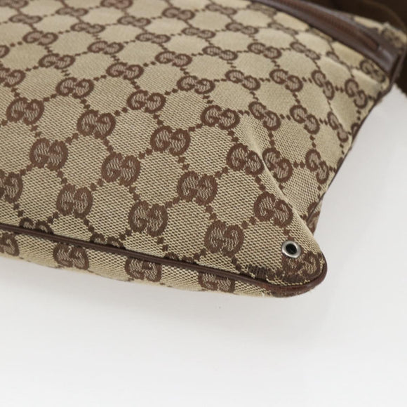 GUCCI GG Canvas Shoulder Bag Beige Silver 90476 Auth 166293