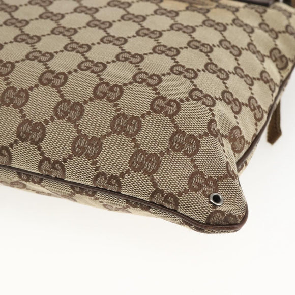 GUCCI GG Canvas Shoulder Bag Beige Silver 90476 Auth 166293