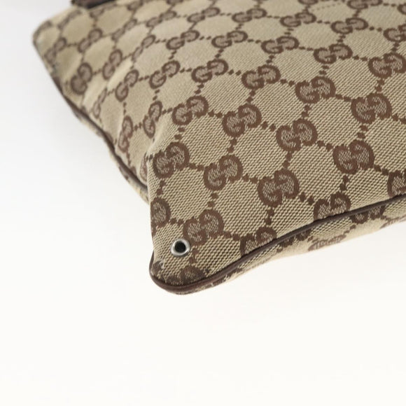 GUCCI GG Canvas Shoulder Bag Beige Silver 90476 Auth 166293