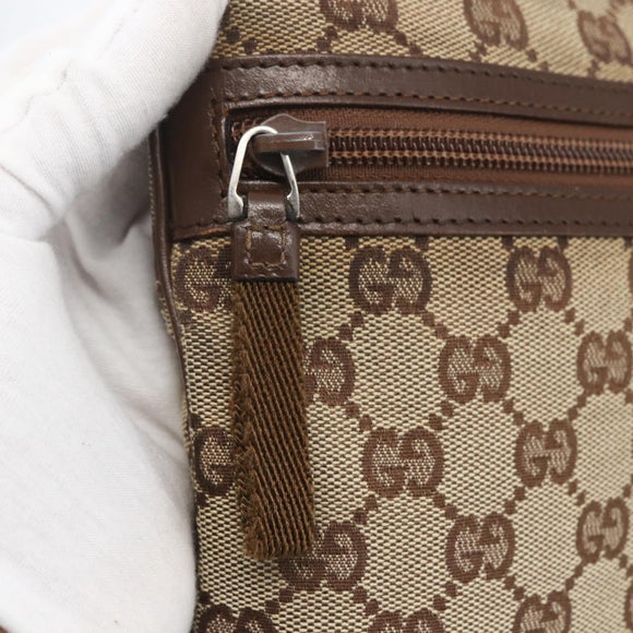 GUCCI GG Canvas Shoulder Bag Beige Silver 90476 Auth 166293