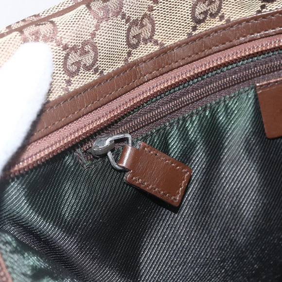 GUCCI GG Canvas Shoulder Bag Beige Silver 90476 Auth 166293
