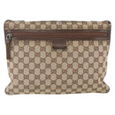 GUCCI GG Canvas Shoulder Bag Beige Silver 90476 Auth 166293-2