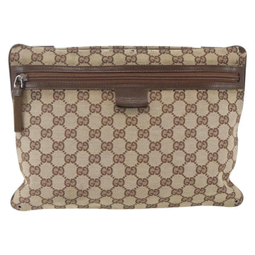 GUCCI GG Canvas Shoulder Bag Beige Silver 90476 Auth 166293 - 0