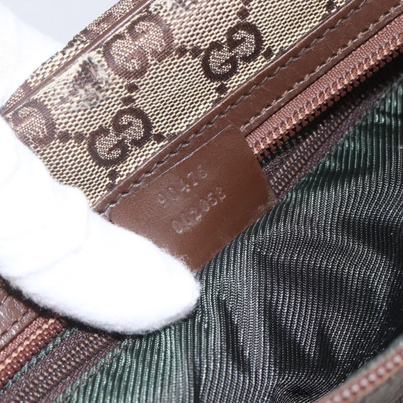 GUCCI GG Canvas Shoulder Bag Beige Silver 90476 Auth 166293