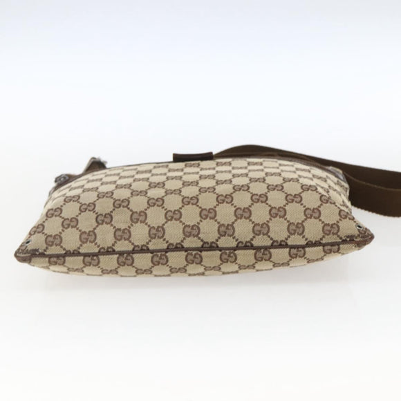 GUCCI GG Canvas Shoulder Bag Beige Silver 90476 Auth 166293