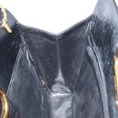 Salvatore Ferragamo Gancini Chain Shoulder Bag Leather Black Gold Auth 166295-18