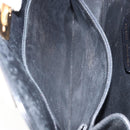 Salvatore Ferragamo Gancini Chain Shoulder Bag Leather Black Gold Auth 166295-11